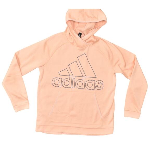 Adidas Pink Pullover Hoodie Women's Medium Polyester Long Sleeve Solid Climawarm - Picture 1 of 7